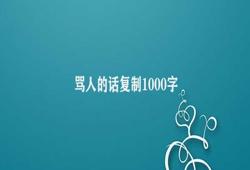 骂人的话复制1000字 无用处