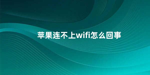 苹果连不上wifi怎么回事