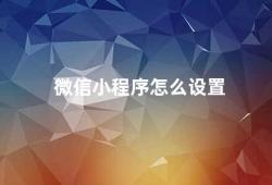 微信小程序怎么设置（微信小程序设置教程）