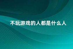 不玩游戏的人都是什么人（不玩游戏也能过得精彩）