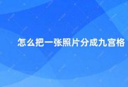 怎么把一张照片分成九宫格（制作九宫格照片的方法）