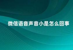 微信语音声音小是怎么回事（解决微信语音声音小的问题）