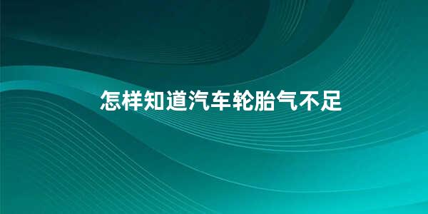 怎样知道汽车轮胎气不足