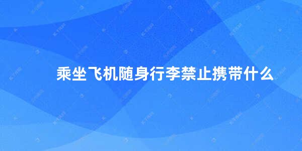 乘坐飞机随身行李禁止携带什么