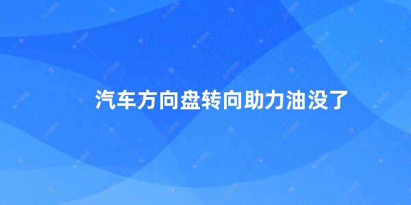 汽车方向盘转向助力油没了