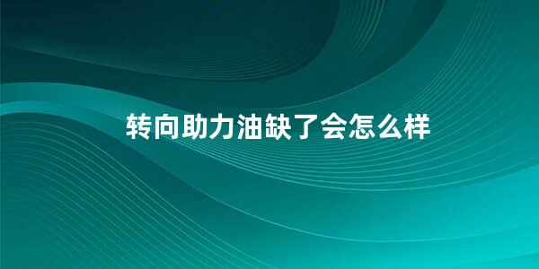 转向助力油缺了会怎么样