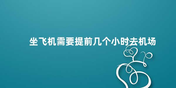 坐飞机需要提前几个小时去机场