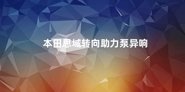 本田思域转向助力泵异响