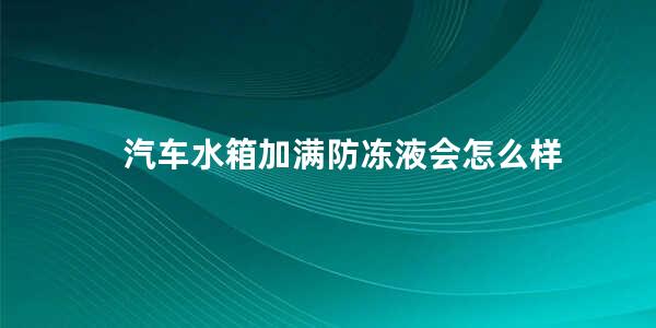 汽车水箱加满防冻液会怎么样