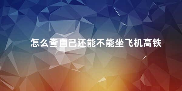 怎么查自己还能不能坐飞机高铁