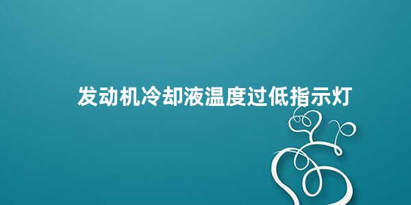 发动机冷却液温度过低指示灯