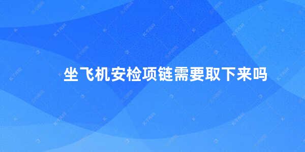 坐飞机安检项链需要取下来吗