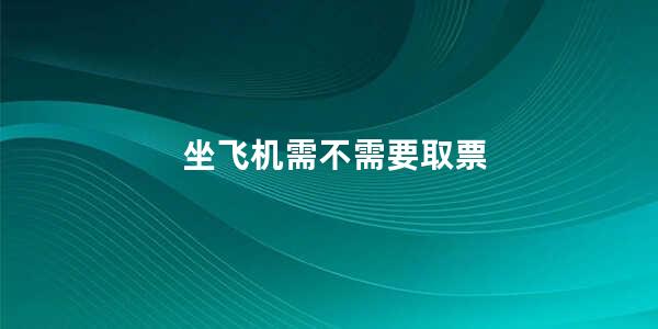 坐飞机需不需要取票