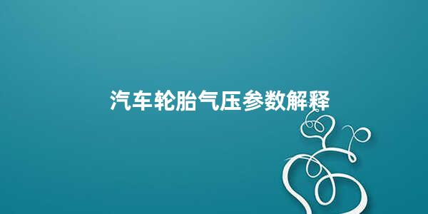 汽车轮胎气压参数解释