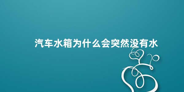 汽车水箱为什么会突然没有水